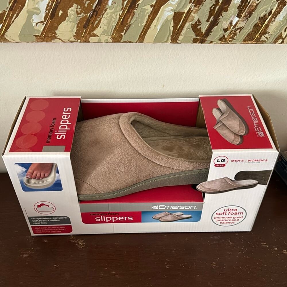 Unisex Memory Foam Slippers Size L NIB